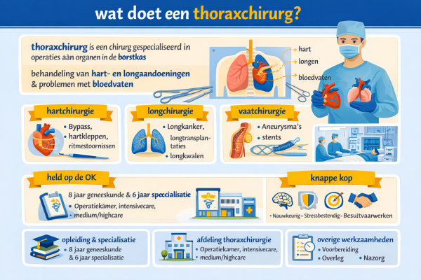 Alles over het beroep thoraxchirurg Wat doet een thoraxchirurg
